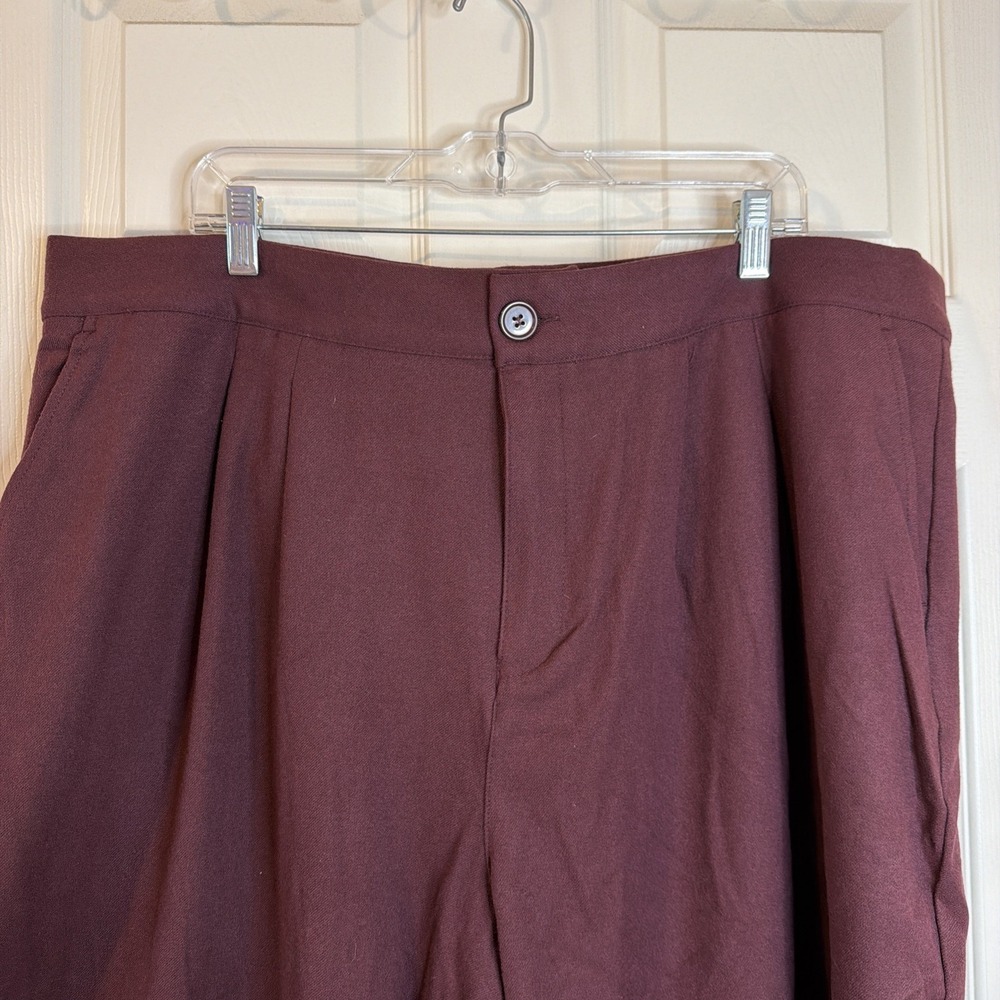 NWT Torrid Set Of 2 Women's Brushed Twill Wide Leg Pants Size 20R Maroon & Green - Picture 5 of 16
